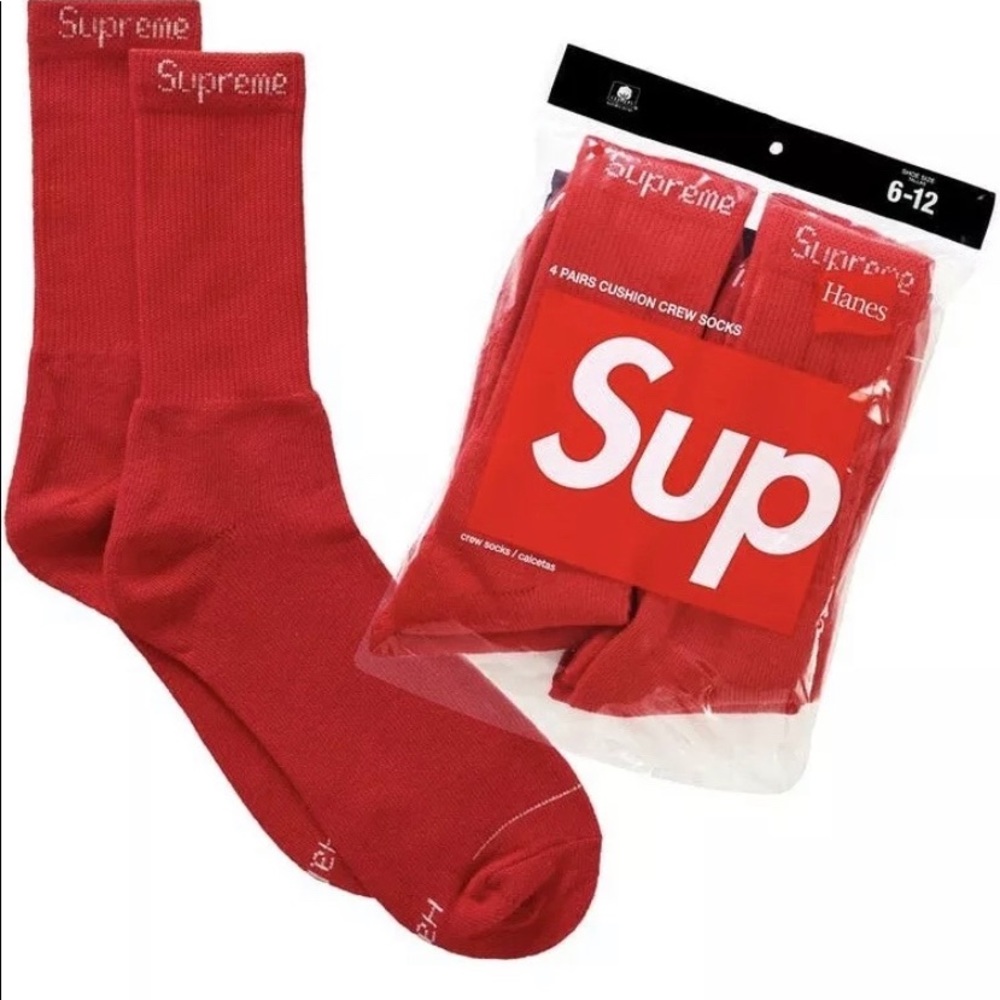 Supreme Hanes crew socks ( 4 pack )